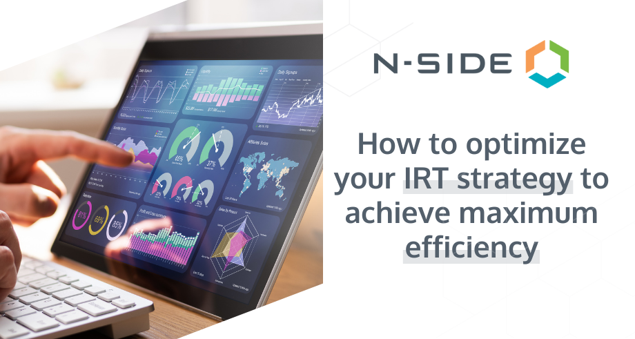 picture of laptop with graphs and title 'how to optimize your IRT strategy to achieve maximum efficiency'