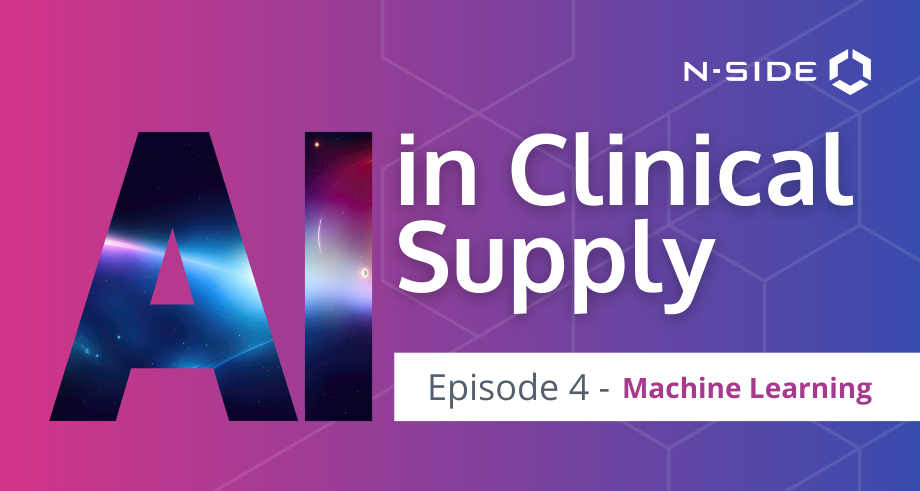 AI in clinical Supply - Episode 4 machine learning on purple background